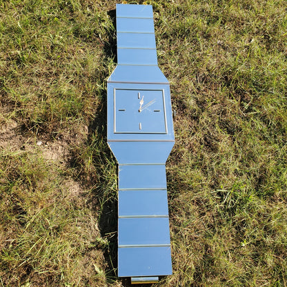 Vintage 1990s Giant Watch-Shaped Mirror Clock - Your Home's New Timekeeper!