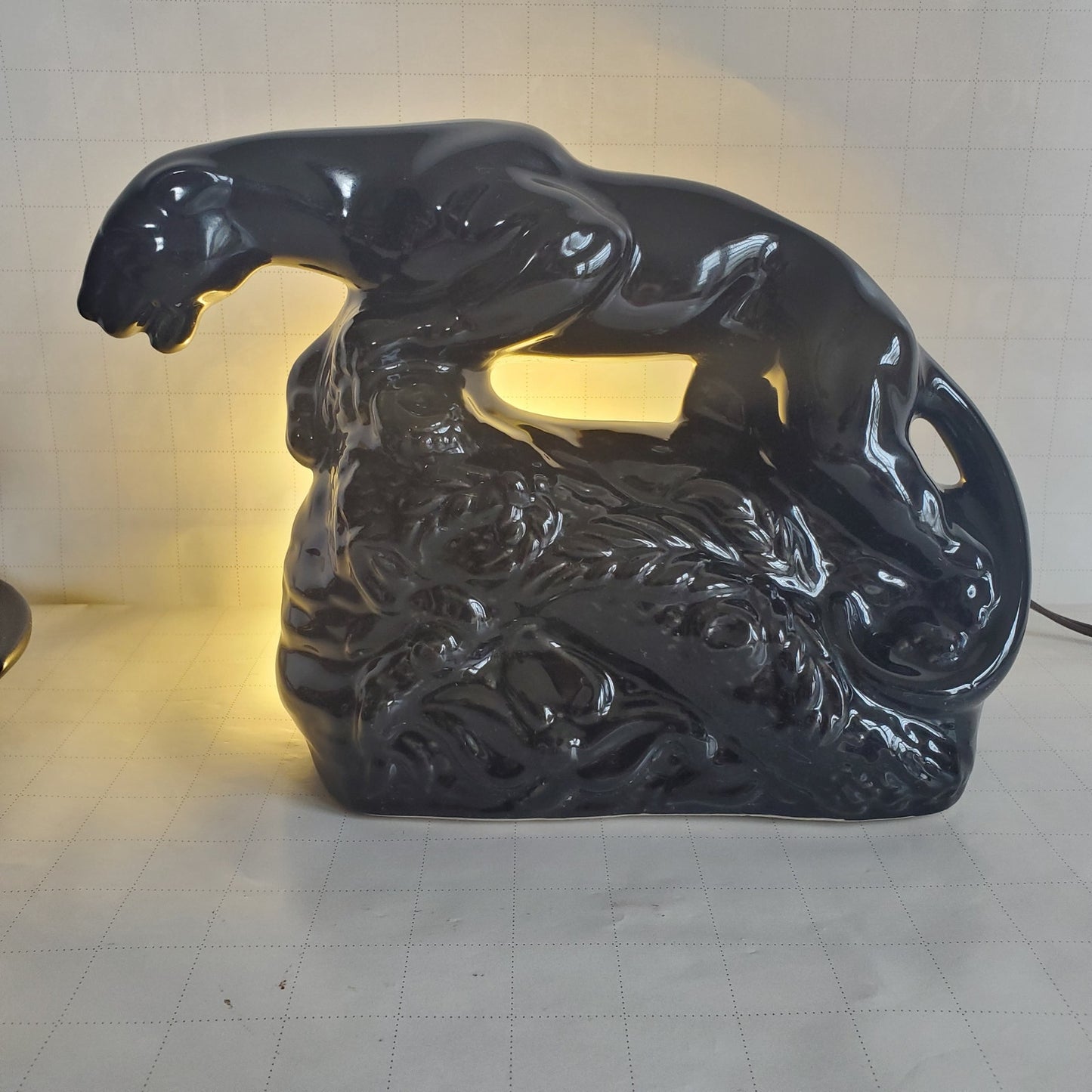 50s Black Panther Lamp & Ashtrays: Not Kitten Around!